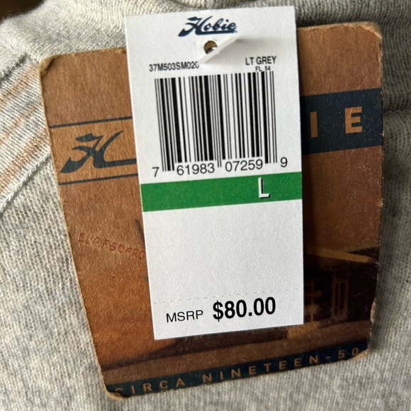 Hobie NWT Women’s Large Gray Lambswool & Nylon Zip Cardigan Sweater - Picture 10 of 10